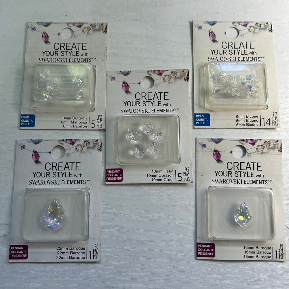 EK Success Swarovski AB Crystal Pendant Bead Lot